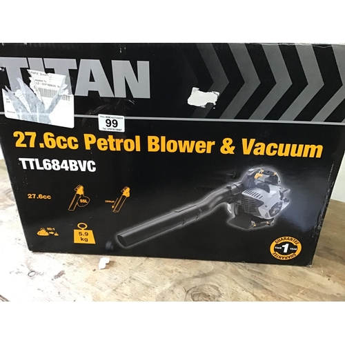 99 - PETROL GARDEN VAC AND BLOWER NEW IN BOX