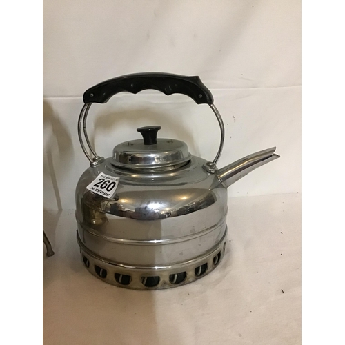 260 - BRASS PRIMUS STOVE AND AGA KETTLE