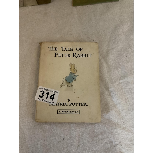 314 - 5 VINTAGE BOOKS -PETER RABBIT  BLUE PETER ETC