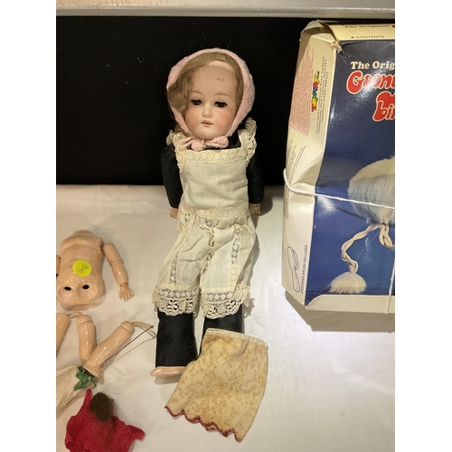 350 - 2 OLD DOLLS A/F AND VINTAGE GOONEY BIRD