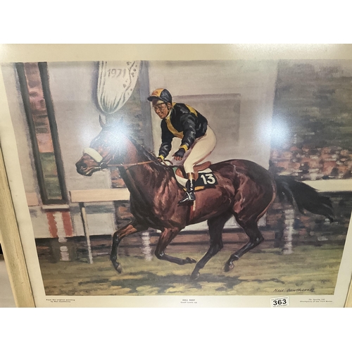 363 - NEIL CAWTHORNE HORSE RACING PRINT (MILLREEF)
27 X 22