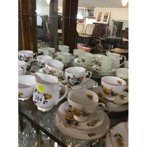 384 - ROYAL GRAFTON BONE CHINA PART TEA SET APPROX 39 PIECES