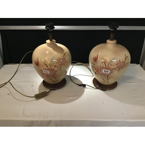 395 - PAIR OF MODERN CERAMIC LAMP BASES