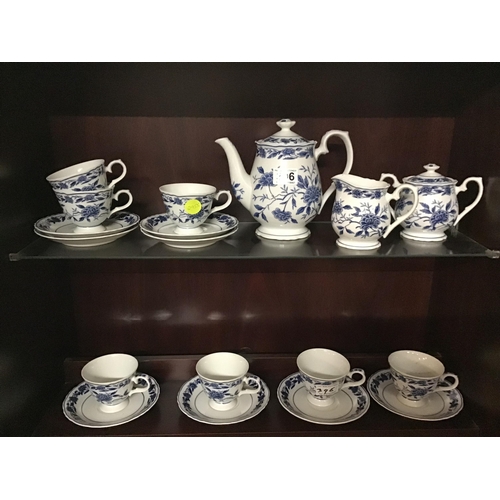 396 - BLUE CHATHAM TEA AND DINNER SERVICE APPROX 54 PIECES (china only)