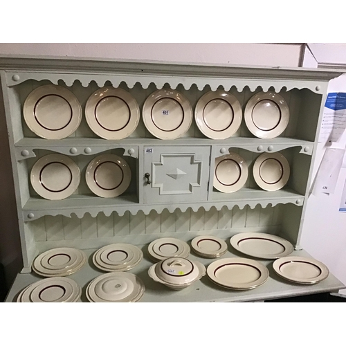 402 - PAINTED BARLEY TWIST OAK DRESSER (china not included)
L 62