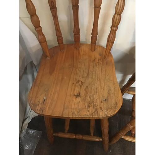 404 - PAIR OF PINE KITCHEN STOOLS A/F