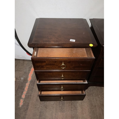 683 - PAIR OF STAG 4 DRAWER MAHOGANY BEDSIDE CHESTS
W 21