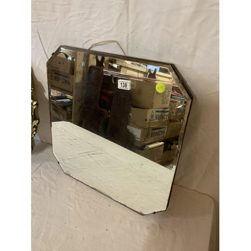 138 - ORNATE GILT FRAMED WALL MIRROR AND A BEVEL EDGED WALL MIRROR
20 X 20