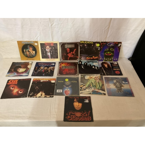214 - QTY OF VINTAGE SINGLES WHITESNAKE, IRON MAIDEN, BON JOVI ETC