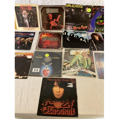 214 - QTY OF VINTAGE SINGLES WHITESNAKE, IRON MAIDEN, BON JOVI ETC