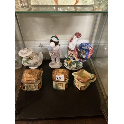 218 - LARGE QTY OF NOVELTY TEA POSTS COTTAGE WARE ITEMS ETC