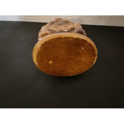 227 - STAFFORDSHIRE TOBY JUG AND STONEGLAZED NOVELTY FLASK