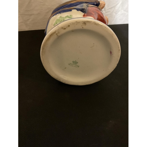 227 - STAFFORDSHIRE TOBY JUG AND STONEGLAZED NOVELTY FLASK