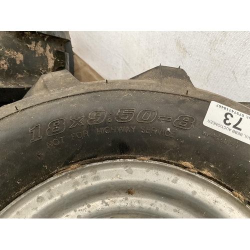 73 - 2 WHEELS AND TYRES 18 X 9- 950-8