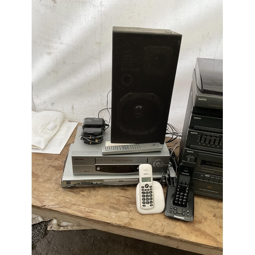 82 - QTY OF ELECTRICAL ITEMS TO INCLUDE DVD PLAYER, VIDEO PLAYER, HIFI RADIO ETC (lead on reel failed saf... 