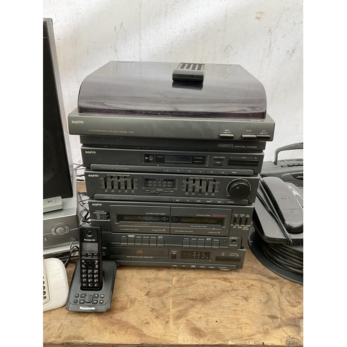 82 - QTY OF ELECTRICAL ITEMS TO INCLUDE DVD PLAYER, VIDEO PLAYER, HIFI RADIO ETC (lead on reel failed saf... 