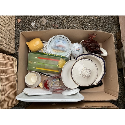 83 - 9 BOXES OF CHINA AND GLASSWARE ETC