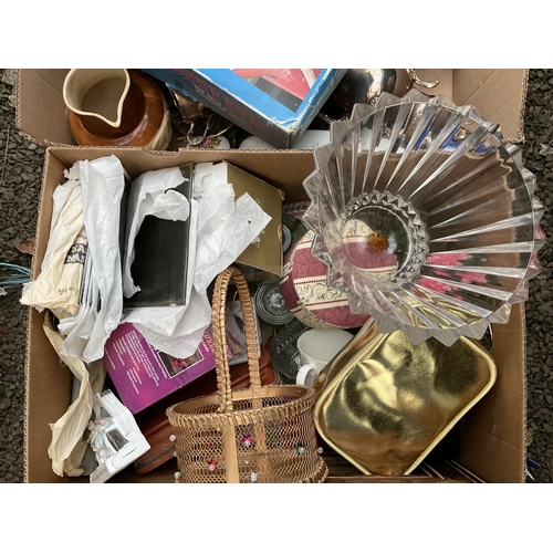 83 - 9 BOXES OF CHINA AND GLASSWARE ETC