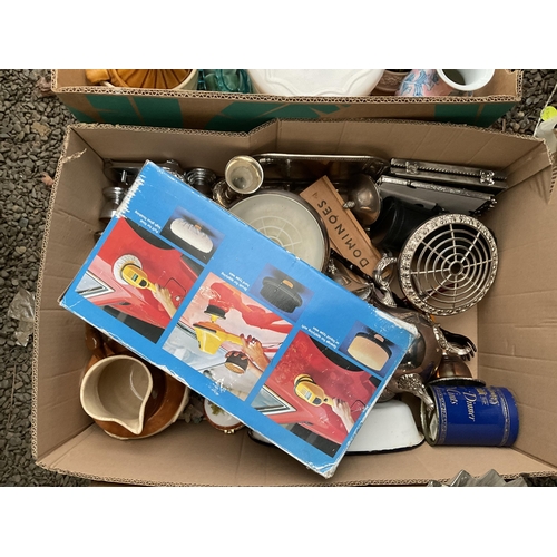 83 - 9 BOXES OF CHINA AND GLASSWARE ETC