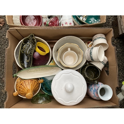 83 - 9 BOXES OF CHINA AND GLASSWARE ETC