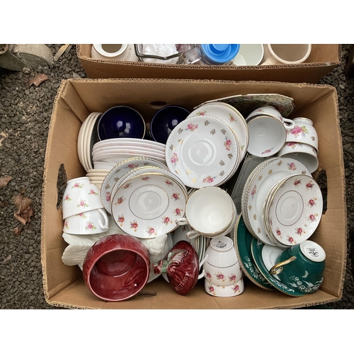 83 - 9 BOXES OF CHINA AND GLASSWARE ETC