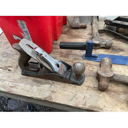 85 - 2 CRATES OF HARDWARE TO INCLUDE BRUMMOCK, FOOT PUMP, PLANE ETC