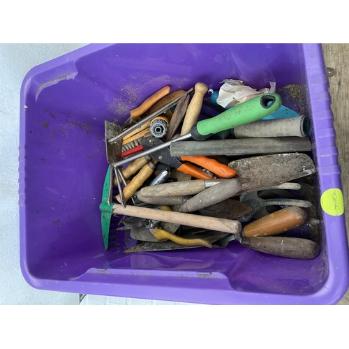 85 - 2 CRATES OF HARDWARE TO INCLUDE BRUMMOCK, FOOT PUMP, PLANE ETC