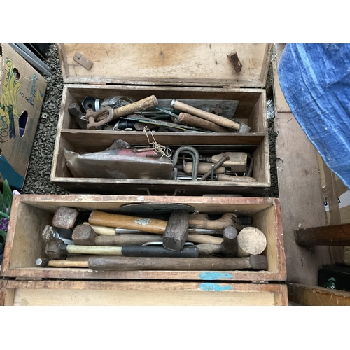 92 - LARGE QTY OF TOOLS TO INCLUDE TOOL BOXES, FOOT PUMP SPANNERS ETC