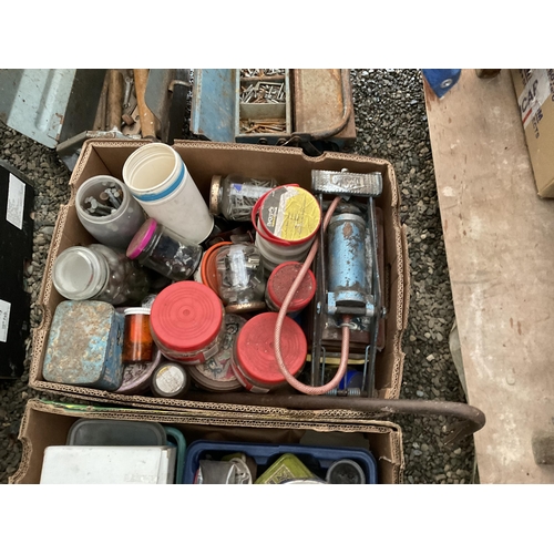 92 - LARGE QTY OF TOOLS TO INCLUDE TOOL BOXES, FOOT PUMP SPANNERS ETC