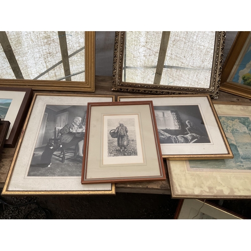 100 - QTY OF PICTURES AND MIRRORS