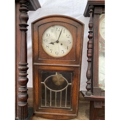 116 - 4 VINTAGE WALL CLOCKS A/F