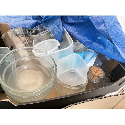 118 - 5 BOXES OF KITCHENWARE TO INCLUDE KETTLE, HAND HELD VACUUM ETC