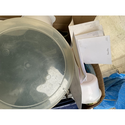 118 - 5 BOXES OF KITCHENWARE TO INCLUDE KETTLE, HAND HELD VACUUM ETC