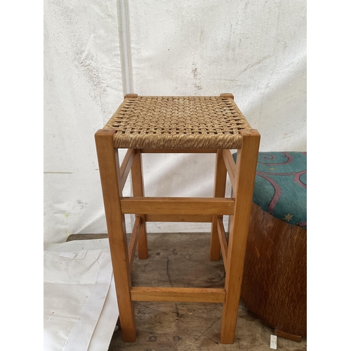 119 - TEA TROLLEY, OTTOMAN AND STOOLS ETC