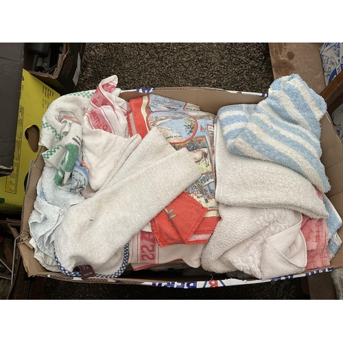 95 - 2 BOXES OF TOWELS SHEETS  ETC