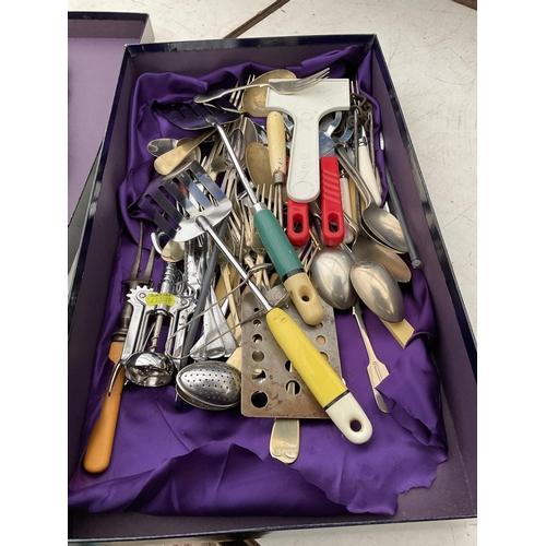 99 - 4 BOXES OF CHINA CUTLERY  ETC