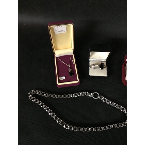 242 - ASSORTED SILVER JEWELLERY