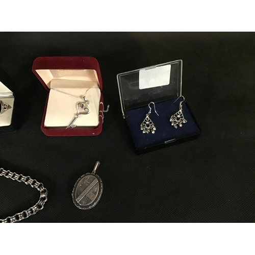 242 - ASSORTED SILVER JEWELLERY