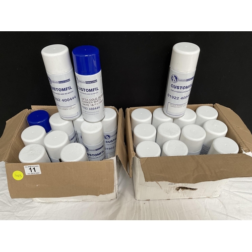 11 - 2 BOXES OF WHITE PRIMER SPRAY PAINT