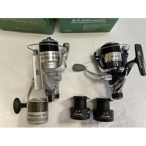 18 - 2 NEW BOXED BOB CHURCH & CO FISHING REELS