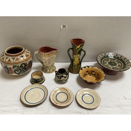 24 - BOX OF STUDIO POTTERYWARE
