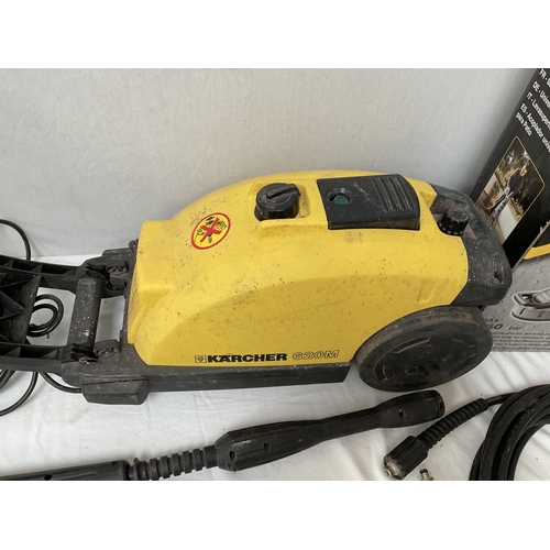 18 - KARCHER PRESSURE WASHER C/W LANCE AND PATIO CLEANER W/O