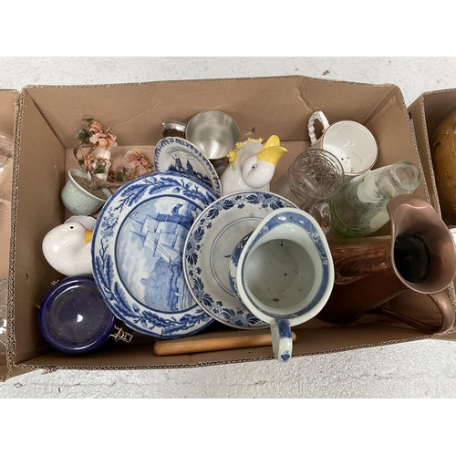 20 - 3 BOXES OF CHINA & GLASS ETC