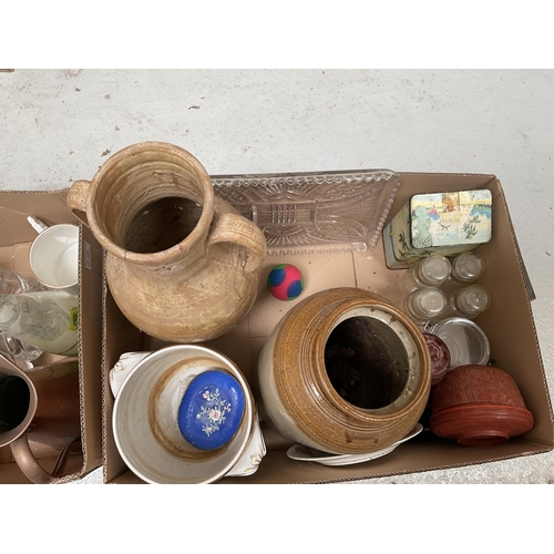 20 - 3 BOXES OF CHINA & GLASS ETC