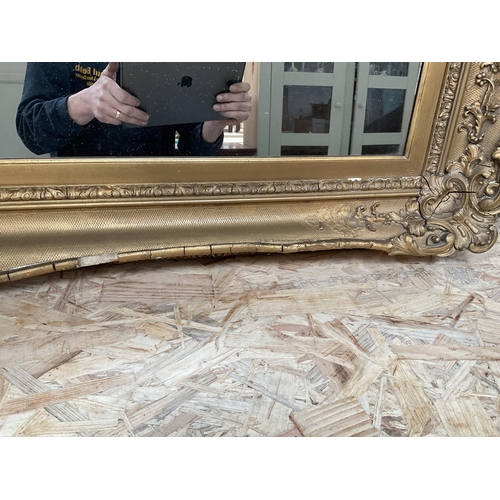 30 - LARGE DECORATIVE GILT FRAMED WALL MIRROR A/F - 51