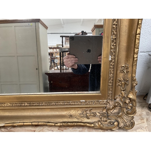 30 - LARGE DECORATIVE GILT FRAMED WALL MIRROR A/F - 51