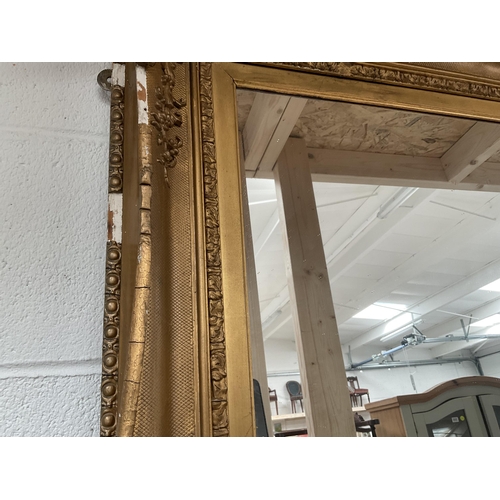 30 - LARGE DECORATIVE GILT FRAMED WALL MIRROR A/F - 51