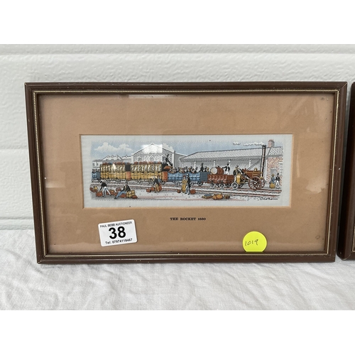 38 - 2 FRAMED WOVEN PICTURES - 12