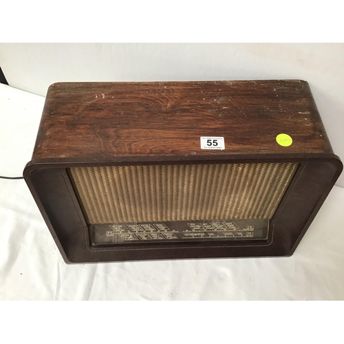 55 - VINTAGE BAKERLITE FRONTED RADIO