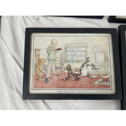 91 - 4 VINTAGE FRAMED WINNIE THE POOH SCENE PICTURES 8